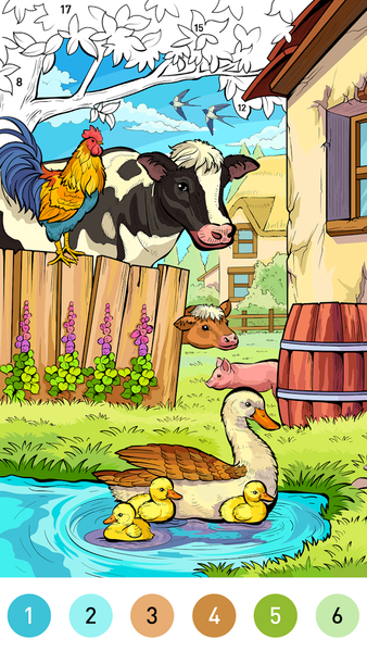 Farm Color by number game - Gameplay image of android game