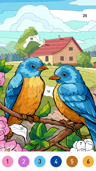 Pet Color Paint By Number - Gameplay image of android game
