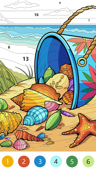 Beach Color Paint By Number - عکس بازی موبایلی اندروید
