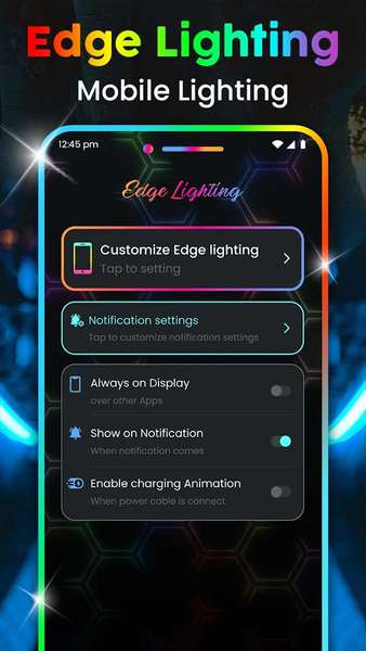Edge Lighting: Live Wallpaper - عکس برنامه موبایلی اندروید