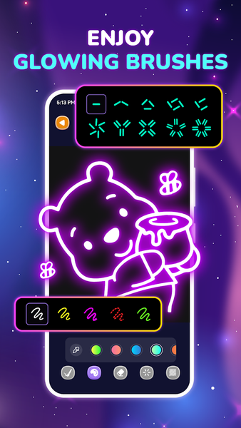 Neon Glow Drawing: Doodle Art - عکس برنامه موبایلی اندروید
