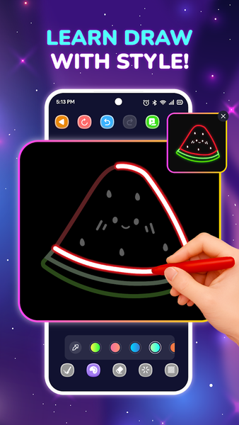 Neon Glow Drawing: Doodle Art - عکس برنامه موبایلی اندروید