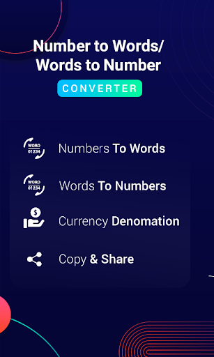 Numbers to Words Converter - عکس برنامه موبایلی اندروید