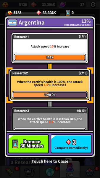 Earth Defense : Idle RPG - Gameplay image of android game