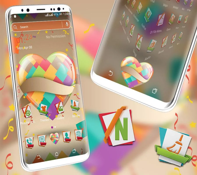 Artistic Heart Launcher Theme - Image screenshot of android app