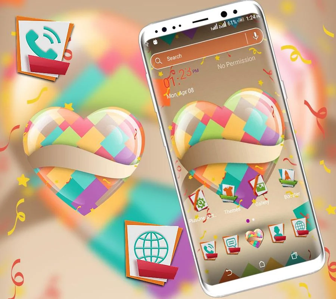 Artistic Heart Launcher Theme - Image screenshot of android app