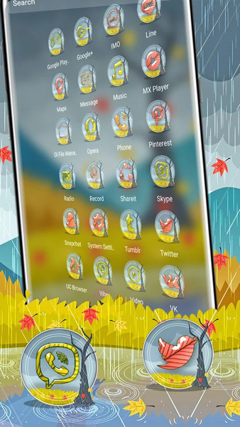 Autumn Rainy Theme Launcher - عکس برنامه موبایلی اندروید