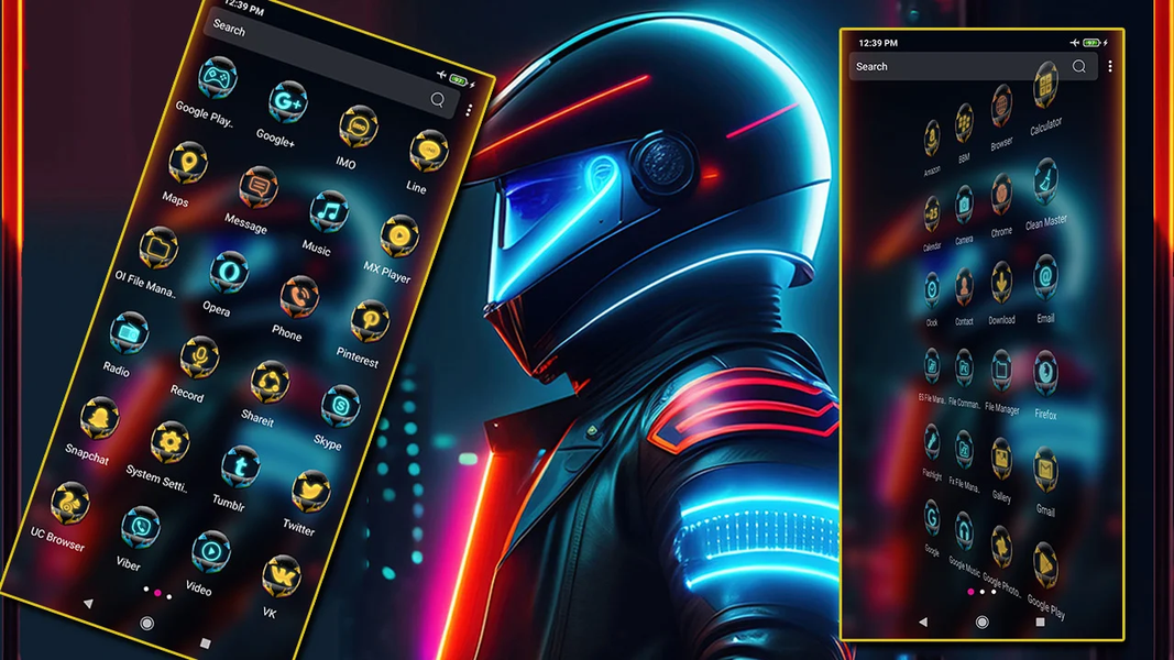 Neon Bike Rider Theme - Image screenshot of android app