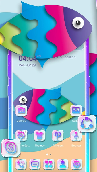 Cartoon Fish Launcher Theme - Image screenshot of android app