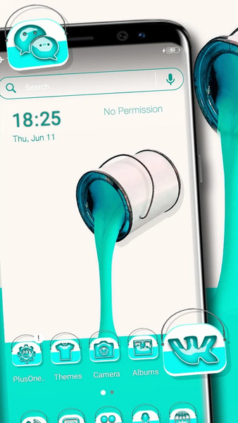 Cyan Paint Box Launcher Theme - Image screenshot of android app