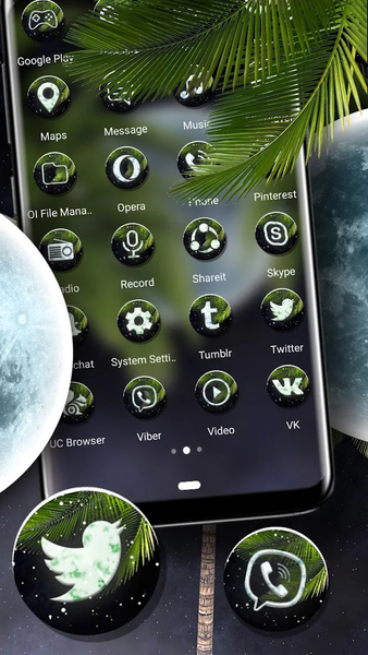 Moon Night Theme Launcher - عکس برنامه موبایلی اندروید