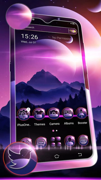 Purple Moon Theme Launcher - Image screenshot of android app