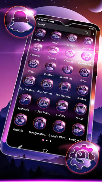 Purple Moon Theme Launcher - Image screenshot of android app