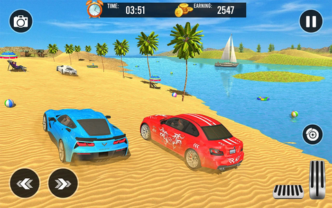 Play Mega Water Surface Car Racing Game 3D