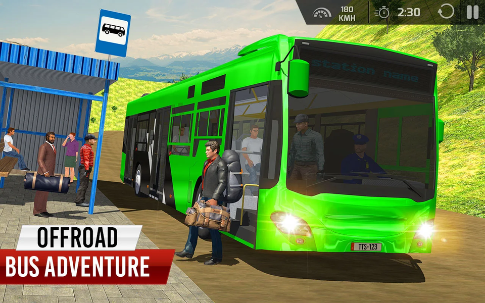 Offroad Coach Bus Driving 3D - Gameplay image of android game