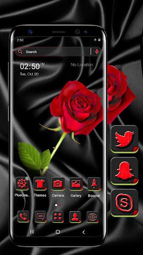 Black Silk Rose Theme - Image screenshot of android app