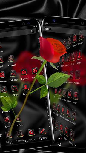 Black Silk Rose Theme - Image screenshot of android app