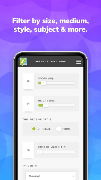 Art Price Calculator - عکس برنامه موبایلی اندروید