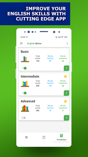 Learn English Idioms and Slang. Vocabulary Builder - عکس برنامه موبایلی اندروید