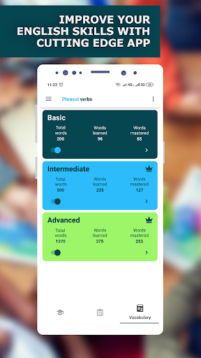 Learn English Phrasal Verbs. Vocabulary Builder - عکس برنامه موبایلی اندروید