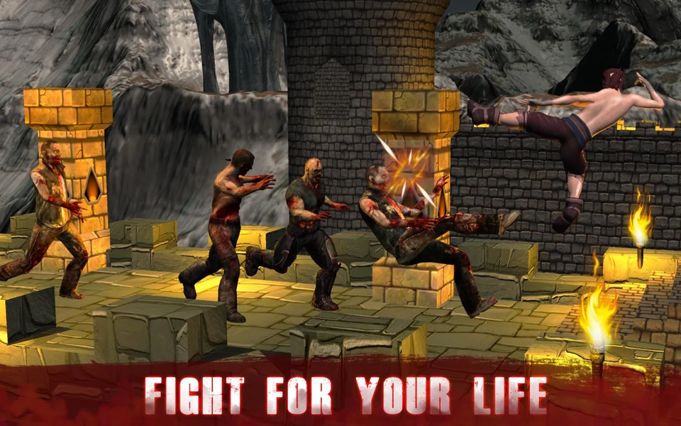 Zombie Attack Fighting Game - Gameplay image of android game