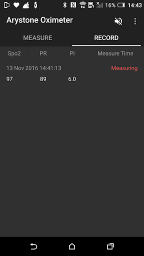 APP for ARSTN Pulse Oximeter - Image screenshot of android app