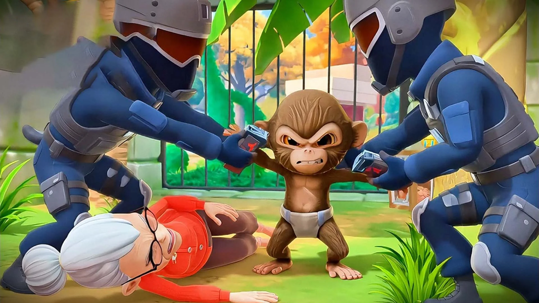 I Am Mad Monkey: Zoo Pranks - Gameplay image of android game