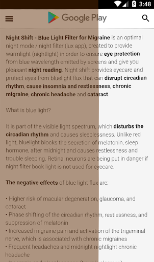 Night Shift: Blue light filter - Image screenshot of android app