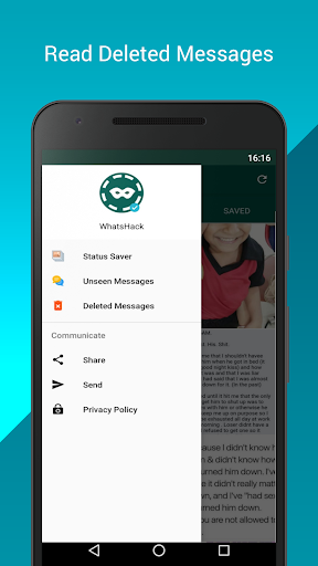 WhatsHack : Status Saver and Read Deleted Messages - Image screenshot of android app