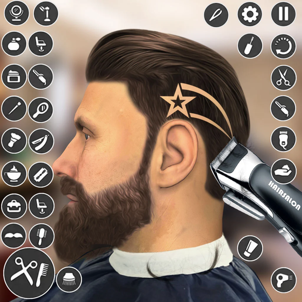 Barber Shop Hair Cutting Games - Gameplay image of android game