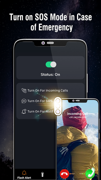 Flashlight - LED Flash Alert - عکس برنامه موبایلی اندروید