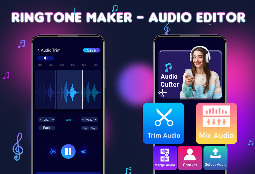 Ringtone Maker - Audio Editor - عکس برنامه موبایلی اندروید