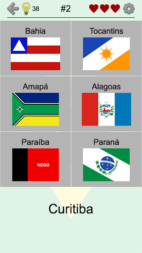 Brazilian States - Quiz about Flags and Capitals - Gameplay image of android game
