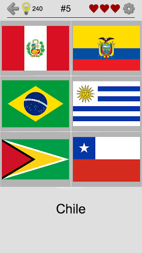 Flags of the World Continents - New Geography Quiz - Gameplay image of android game