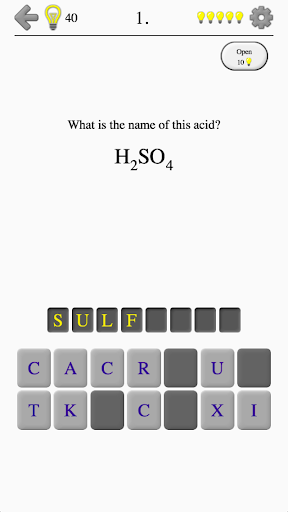 Inorganic Acids, Ions and Salts - Chemistry Quiz - Gameplay image of android game
