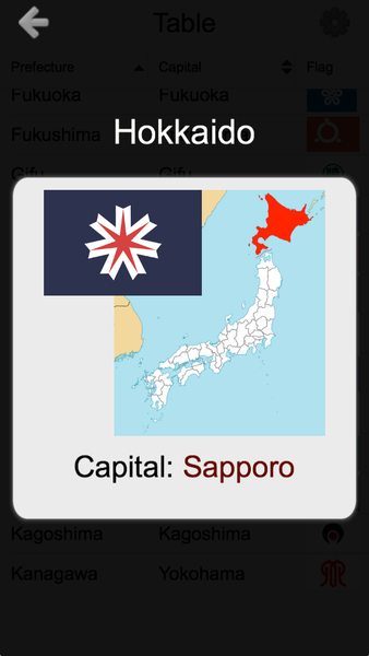 Prefectures of Japan - Quiz - Gameplay image of android game