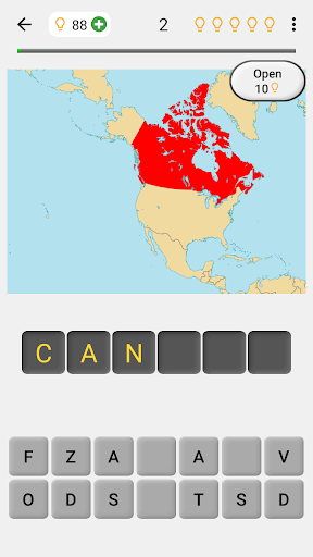 Maps of All Countries Geo-Quiz - Gameplay image of android game