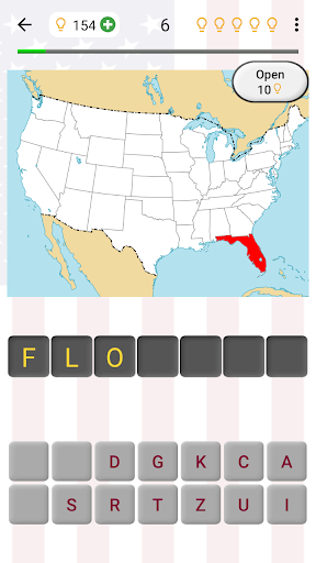 50 US States - American Quiz - Gameplay image of android game