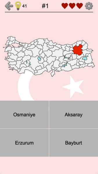 Provinces of Turkey - Locations on the Turkish Map - Gameplay image of android game
