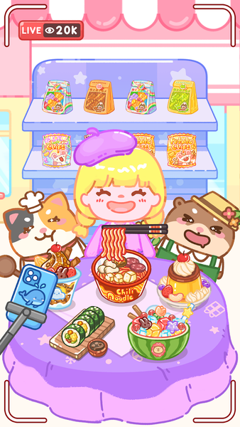 Mukbang ASMR Livestream Party - Gameplay image of android game
