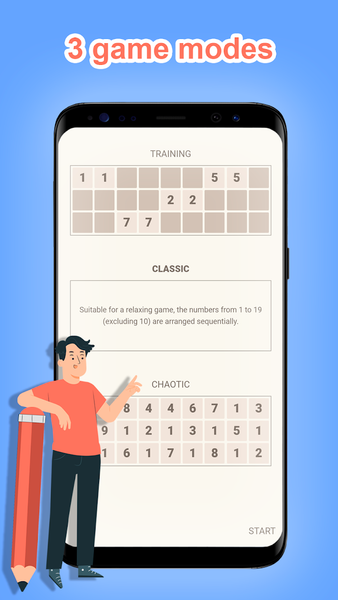 19 numbers. Math puzzle - Gameplay image of android game