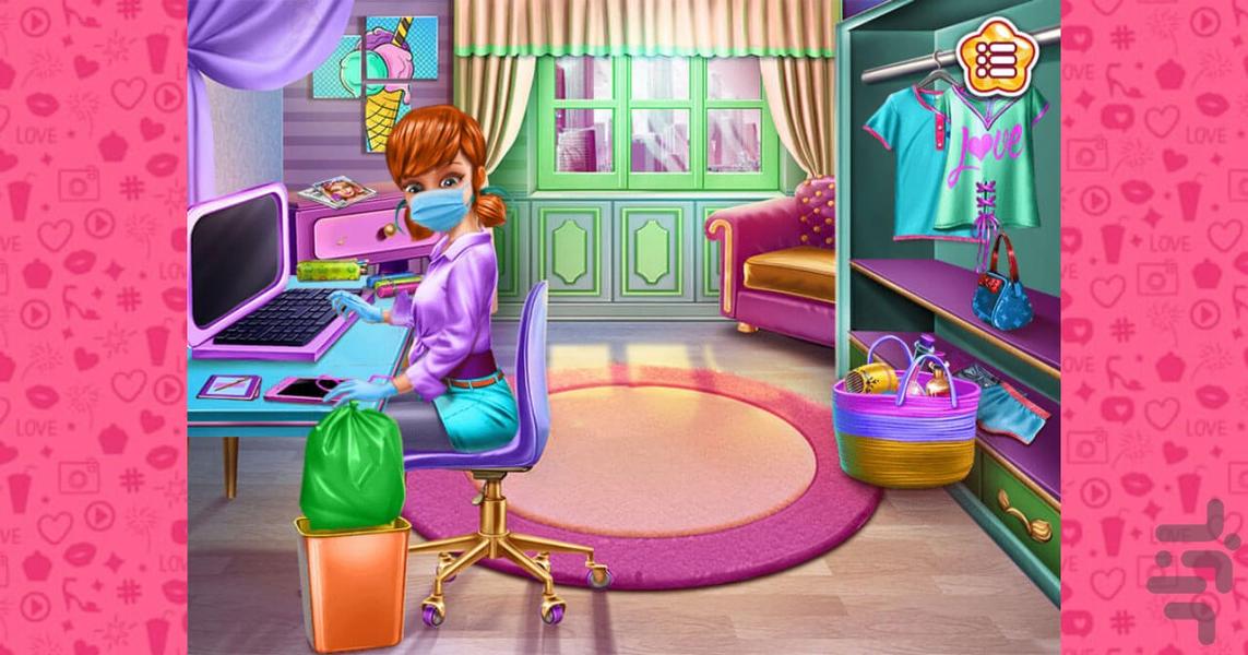 بازی دخترانه نظافت خونه کرونایی - عکس بازی موبایلی اندروید