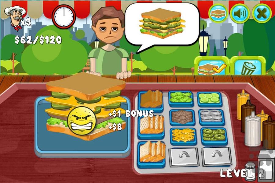 ساندویچ فروشی بازی اشپزی - عکس برنامه موبایلی اندروید