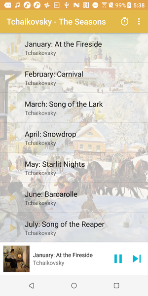 Tchaikovsky - The Seasons - Image screenshot of android app