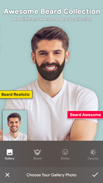 Beard Photo Editor - عکس برنامه موبایلی اندروید