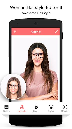 Woman Hairstyle Photo Editor - Image screenshot of android app