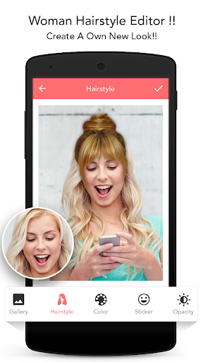 Woman Hairstyle Photo Editor - Image screenshot of android app