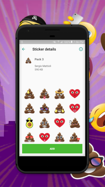 HD Emoji Stickers For WhatsApp - Image screenshot of android app