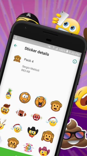 HD Emoji Stickers For WhatsApp - Image screenshot of android app