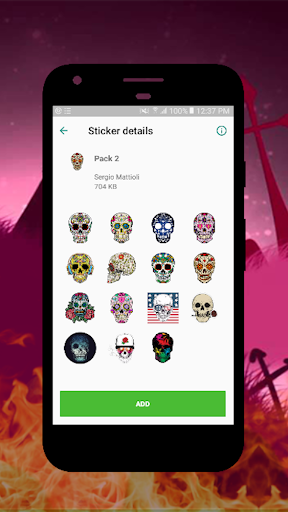 Skull Stickers For WhatsApp - Image screenshot of android app